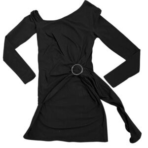 FREE PEOPLE Frankie Draped Asymmetrical Fitted Mini Dress Medium